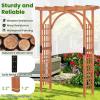 imageGiantex 75FT Wood Garden Arbor Trellis Wooden Wedding Arch for Ceremony Party Outdoor Archway Pergola for Climbing Plants Pathway Yard Garden Decor Easy Assembly Honey Brown 63W x 90HWalnut Brown