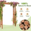 imageGiantex 75FT Wood Garden Arbor Trellis Wooden Wedding Arch for Ceremony Party Outdoor Archway Pergola for Climbing Plants Pathway Yard Garden Decor Easy Assembly Honey Brown 63W x 90HWalnut Brown