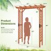 imageGiantex 75FT Wood Garden Arbor Trellis Wooden Wedding Arch for Ceremony Party Outdoor Archway Pergola for Climbing Plants Pathway Yard Garden Decor Easy Assembly Honey Brown 63W x 90HWalnut Brown
