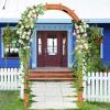 imageGiantex 75FT Wood Garden Arbor Trellis Wooden Wedding Arch for Ceremony Party Outdoor Archway Pergola for Climbing Plants Pathway Yard Garden Decor Easy Assembly Honey Brown 63W x 90HWalnut Brown