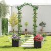 imageGiantex 82 FT Garden Arch Trellis w 2 SelfWatering Planter Boxes Wheels Metal Pergola Arbor Grape Vine Rose Climbing Plant Support Frame Large Outdoor Wedding Archway for Ceremony Party