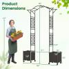 imageGiantex 82 FT Garden Arch Trellis w 2 SelfWatering Planter Boxes Wheels Metal Pergola Arbor Grape Vine Rose Climbing Plant Support Frame Large Outdoor Wedding Archway for Ceremony Party