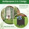 imageGiantex 82 FT Garden Arch Trellis w 2 SelfWatering Planter Boxes Wheels Metal Pergola Arbor Grape Vine Rose Climbing Plant Support Frame Large Outdoor Wedding Archway for Ceremony Party