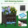 imageGiantex 82 FT Garden Arch Trellis w 2 SelfWatering Planter Boxes Wheels Metal Pergola Arbor Grape Vine Rose Climbing Plant Support Frame Large Outdoor Wedding Archway for Ceremony Party