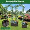 imageGiantex 82 FT Garden Arch Trellis w 2 SelfWatering Planter Boxes Wheels Metal Pergola Arbor Grape Vine Rose Climbing Plant Support Frame Large Outdoor Wedding Archway for Ceremony Party