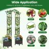 imageGiantex 82 FT Garden Arch Trellis w 2 SelfWatering Planter Boxes Wheels Metal Pergola Arbor Grape Vine Rose Climbing Plant Support Frame Large Outdoor Wedding Archway for Ceremony Party