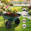imageGiantex DualWheel Garden Cart 330LBS Heavy Duty Wheelbarrow 2 Wheel Wagon Utility Cart for Outdoor Yard Lawn Gardening Construction Use RedDark Green