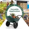 imageGiantex DualWheel Garden Cart 330LBS Heavy Duty Wheelbarrow 2 Wheel Wagon Utility Cart for Outdoor Yard Lawn Gardening Construction Use RedDark Green