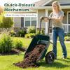 imageGiantex DualWheel Garden Cart 330LBS Heavy Duty Wheelbarrow 2 Wheel Wagon Utility Cart for Outdoor Yard Lawn Gardening Construction Use RedDark Green