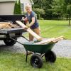 imageGiantex DualWheel Garden Cart 330LBS Heavy Duty Wheelbarrow 2 Wheel Wagon Utility Cart for Outdoor Yard Lawn Gardening Construction Use RedDark Green