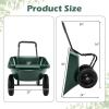 imageGiantex DualWheel Garden Cart 330LBS Heavy Duty Wheelbarrow 2 Wheel Wagon Utility Cart for Outdoor Yard Lawn Gardening Construction Use RedDark Green