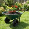 imageGiantex DualWheel Garden Cart 330LBS Heavy Duty Wheelbarrow 2 Wheel Wagon Utility Cart for Outdoor Yard Lawn Gardening Construction Use RedDark Green