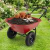 imageGiantex DualWheel Garden Cart 330LBS Heavy Duty Wheelbarrow 2 Wheel Wagon Utility Cart for Outdoor Yard Lawn Gardening Construction Use RedRed