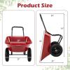 imageGiantex DualWheel Garden Cart 330LBS Heavy Duty Wheelbarrow 2 Wheel Wagon Utility Cart for Outdoor Yard Lawn Gardening Construction Use RedRed