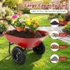 imageGiantex DualWheel Garden Cart 330LBS Heavy Duty Wheelbarrow 2 Wheel Wagon Utility Cart for Outdoor Yard Lawn Gardening Construction Use RedRed