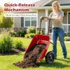 imageGiantex DualWheel Garden Cart 330LBS Heavy Duty Wheelbarrow 2 Wheel Wagon Utility Cart for Outdoor Yard Lawn Gardening Construction Use RedRed