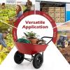 imageGiantex DualWheel Garden Cart 330LBS Heavy Duty Wheelbarrow 2 Wheel Wagon Utility Cart for Outdoor Yard Lawn Gardening Construction Use RedRed