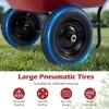 imageGiantex DualWheel Garden Cart 330LBS Heavy Duty Wheelbarrow 2 Wheel Wagon Utility Cart for Outdoor Yard Lawn Gardening Construction Use RedRed