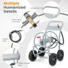 imageGiantex Garden Hose Reel Cart  Mobile Water Hose Cart with 4 Wheels amp Nonslip Grip Outdoor Heavy Duty Water Hose Holder Hold 330 FT of 58 or 34 400 FT of 12 Hose for Lawn Garden Yard GreyGrey