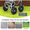 imageGiantex Garden Hose Reel Cart  Mobile Water Hose Cart with 4 Wheels amp Nonslip Grip Outdoor Heavy Duty Water Hose Holder Hold 330 FT of 58 or 34 400 FT of 12 Hose for Lawn Garden Yard GreyGrey