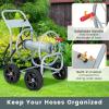 imageGiantex Garden Hose Reel Cart  Mobile Water Hose Cart with 4 Wheels amp Nonslip Grip Outdoor Heavy Duty Water Hose Holder Hold 330 FT of 58 or 34 400 FT of 12 Hose for Lawn Garden Yard GreyGrey