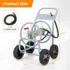 imageGiantex Garden Hose Reel Cart  Mobile Water Hose Cart with 4 Wheels amp Nonslip Grip Outdoor Heavy Duty Water Hose Holder Hold 330 FT of 58 or 34 400 FT of 12 Hose for Lawn Garden Yard GreyGrey