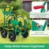 imageGiantex Garden Hose Reel Cart  Mobile Water Hose Cart with 4 Wheels amp Nonslip Grip Outdoor Heavy Duty Water Hose Holder Hold 330 FT of 58 or 34 400 FT of 12 Hose for Lawn Garden Yard GreyGreen