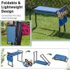 imageGiantex Garden Kneeler amp Seat Folding Gardening Stool Portable Garden Bench with EVA Foam Pad HeavyDuty Metal Frame Gardening Tool for Women Men Seniors Holds 330 LBS Blue with 1 BagsBlue