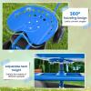 imageGiantex Garden Work Seat with Wheels 360 Degree Swivel Gardening Workseat with Storage Basket Adjustable Height Steering Handle Outdoor Garden Stool Cart for Planting Trimming BlueBlue