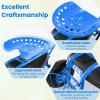 imageGiantex Garden Work Seat with Wheels 360 Degree Swivel Gardening Workseat with Storage Basket Adjustable Height Steering Handle Outdoor Garden Stool Cart for Planting Trimming BlueBlue