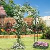 imageGiantex Metal Garden Arch Trellis 2 Pack  95 FT Wedding Arbor for Ceremony Garden Arbor for Climbing Plants Rose Gothic Style Outdoor Archway for Lawn Backdrop Backyard Party Decoration
