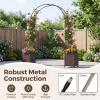 imageGiantex Metal Garden Arch Trellis Arbor with 2 SelfWatering Planter Boxes 80 L x 16 W x 91 H PECoated Archway with Lockable Rolling Wheels for Climbing Vines Yard Lawn Party DecorationsArched