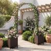 imageGiantex Metal Garden Arch Trellis Arbor with 2 SelfWatering Planter Boxes 80 L x 16 W x 91 H PECoated Archway with Lockable Rolling Wheels for Climbing Vines Yard Lawn Party DecorationsArched