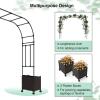 imageGiantex Metal Garden Arch Trellis Arbor with 2 SelfWatering Planter Boxes 80 L x 16 W x 91 H PECoated Archway with Lockable Rolling Wheels for Climbing Vines Yard Lawn Party DecorationsRectangular