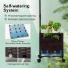 imageGiantex Metal Garden Arch Trellis Arbor with 2 SelfWatering Planter Boxes 80 L x 16 W x 91 H PECoated Archway with Lockable Rolling Wheels for Climbing Vines Yard Lawn Party DecorationsRectangular