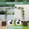 imageGiantex Metal Garden Arch Trellis Arbor with 2 SelfWatering Planter Boxes 80 L x 16 W x 91 H PECoated Archway with Lockable Rolling Wheels for Climbing Vines Yard Lawn Party DecorationsRectangular