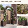 imageGiantex Metal Garden Arch Trellis Arbor with 2 SelfWatering Planter Boxes 80 L x 16 W x 91 H PECoated Archway with Lockable Rolling Wheels for Climbing Vines Yard Lawn Party DecorationsArched