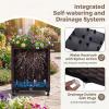 imageGiantex Metal Garden Arch Trellis Arbor with 2 SelfWatering Planter Boxes 80 L x 16 W x 91 H PECoated Archway with Lockable Rolling Wheels for Climbing Vines Yard Lawn Party DecorationsArched