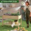 imageGiantex Mobile Raised Garden Bed Wood Planter Box with Wheels Storage Shelf amp Liner 47x23x33 Rolling Raised Bed for Indoor Outdoor Plants Vegetables Flower Herbs Fruit Gardening2