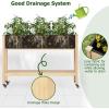 imageGiantex Mobile Raised Garden Bed Wood Planter Box with Wheels Storage Shelf amp Liner 47x23x33 Rolling Raised Bed for Indoor Outdoor Plants Vegetables Flower Herbs Fruit Gardening1