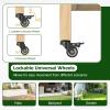 imageGiantex Mobile Raised Garden Bed Wood Planter Box with Wheels Storage Shelf amp Liner 47x23x33 Rolling Raised Bed for Indoor Outdoor Plants Vegetables Flower Herbs Fruit Gardening1
