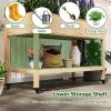 imageGiantex Mobile Raised Garden Bed Wood Planter Box with Wheels Storage Shelf amp Liner 47x23x33 Rolling Raised Bed for Indoor Outdoor Plants Vegetables Flower Herbs Fruit Gardening1