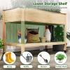 imageGiantex Mobile Raised Garden Bed Wood Planter Box with Wheels Storage Shelf amp Liner 47x23x33 Rolling Raised Bed for Indoor Outdoor Plants Vegetables Flower Herbs Fruit Gardening2