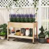 imageGiantex Mobile Raised Garden Bed Wood Planter Box with Wheels Storage Shelf amp Liner 47x23x33 Rolling Raised Bed for Indoor Outdoor Plants Vegetables Flower Herbs Fruit Gardening2