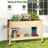 imageGiantex Mobile Raised Garden Bed Wood Planter Box with Wheels Storage Shelf amp Liner 47x23x33 Rolling Raised Bed for Indoor Outdoor Plants Vegetables Flower Herbs Fruit Gardening2