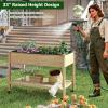 imageGiantex Mobile Raised Garden Bed Wood Planter Box with Wheels Storage Shelf amp Liner 47x23x33 Rolling Raised Bed for Indoor Outdoor Plants Vegetables Flower Herbs Fruit Gardening1