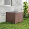 imageGiantex NoDig Air Conditioner Fence 2Panel Outdoor Privacy Screen with Metal Stakes WeatherResistant AC Unit amp Trash Bin Enclosure HOAFriendly Decorative Garden Fences 48W x 36H WhiteBrown