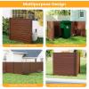 imageGiantex NoDig Air Conditioner Fence 2Panel Outdoor Privacy Screen with Metal Stakes WeatherResistant AC Unit amp Trash Bin Enclosure HOAFriendly Decorative Garden Fences 48W x 36H WhiteBrown