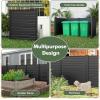 imageGiantex NoDig Air Conditioner Fence 2Panel Outdoor Privacy Screen with Metal Stakes WeatherResistant AC Unit amp Trash Bin Enclosure HOAFriendly Decorative Garden Fences 48W x 36H WhiteBlack