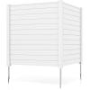 imageGiantex NoDig Air Conditioner Fence 2Panel Outdoor Privacy Screen with Metal Stakes WeatherResistant AC Unit amp Trash Bin Enclosure HOAFriendly Decorative Garden Fences 48W x 36H WhiteWhite